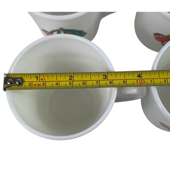 Corning Ware Coffee Mugs Lot of 4 Corelle Fruit Basket Cups Cherry Apple - Picture 10 of 10